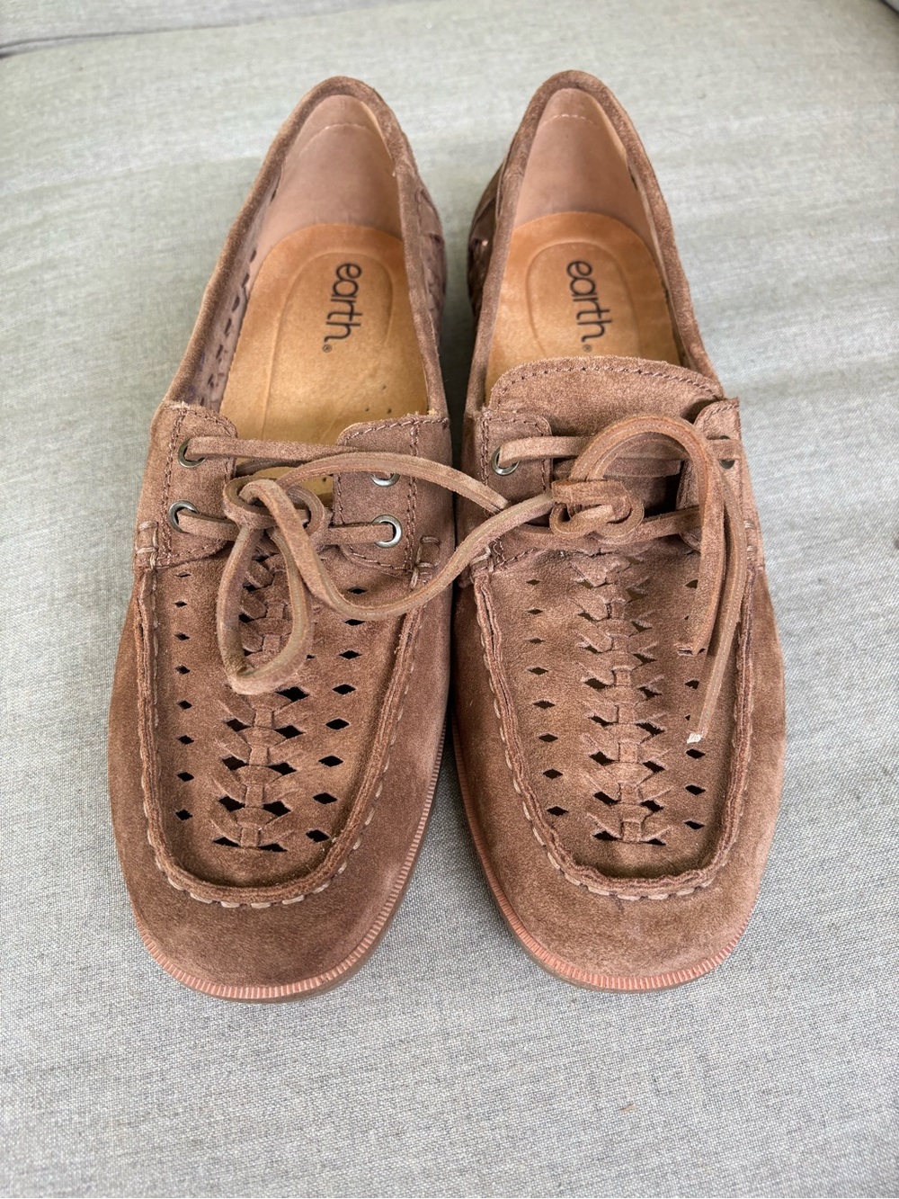 Earth Etwishing Brown Suede Driving Loafers Moccasins Comfort Shoes Women’s